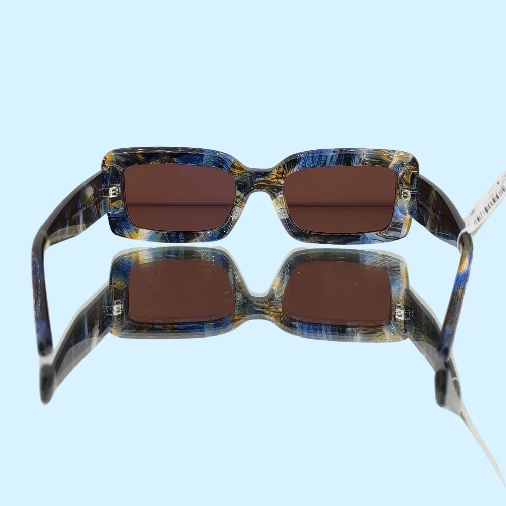 Diff Eyewear Sunglasses Katie Glacial Tortoise Rectangular Vacation Summer